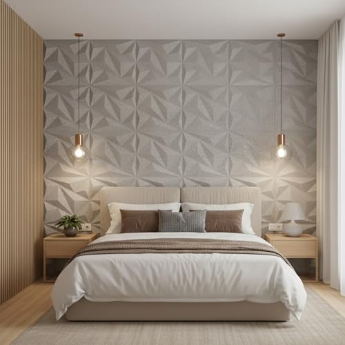 Image of Kayra Decor PVC Panel for Wall Alps Design, White Marble Color 19.7 inch x 19.7 inch (Pack of 18) - Covers 48.51 Sq. Ft.