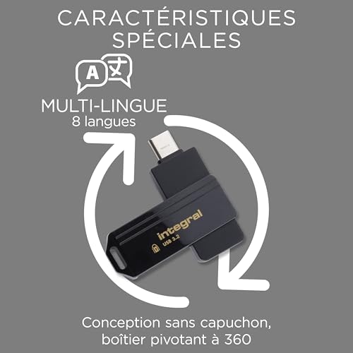 Clé USB Integral INFD32GB360CSEC3.2 Rotative avec Protection par Mot de Passe - vue 5