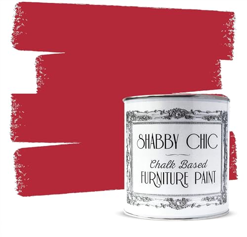 Shabby Chic Chalk Based Furniture Paint, Nautical Red - 1 L | Distressed Matt Finish for Furniture, Home Decor or DIY Projects | Interior & Exterior | Non-Sand, Suitable for Wood, Plastic & Metal