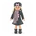 Emily Rose 14 Inch Doll Clothes/Clothing | Lovely Grey and Pink Coat Outfit, Includes Incredible Matching Hat and Boots and Perfect Hounds Tooth Scarf | Fits American Girl Wellie Wishers Dolls