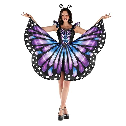 Morph Schmetterling Kostüm Damen Flügel, Schmetterling Kostüm Erwachsene, Schmetterlings Kostüm Damen, Butterfly Costume Größe L