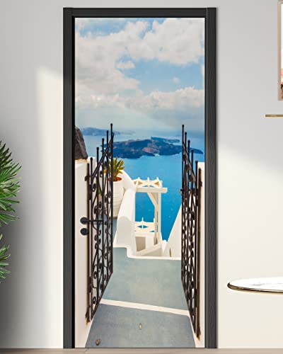Door Sticker - Flfk 3D Door Mural Peel And Stick, Removable Self-Adhesive Ocean Door Wallpaper For Home Decor, 30.3 "W X 78.7 "L, Set Of 2 Sheets #TOP16