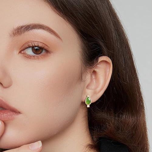 Boucles d'oreilles délicates en jadéite véritable grade A - 2
