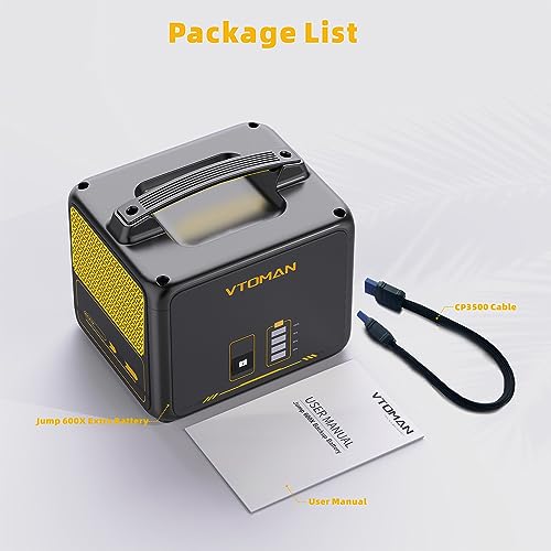 Image of VTOMAN Jump 600X 640Wh LiFePO4 Extra Battery for Jump 600X Power Station | Portable Backup Expansion Battery with BMS Protection, Automatic Switchover, Uninterrupted Output