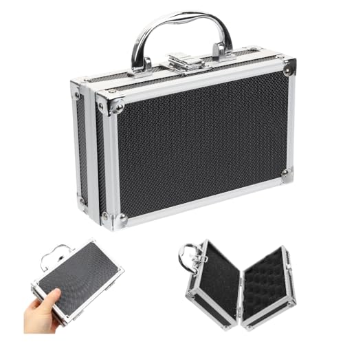 Mini Briefcase Aluminum Tool Holder Box Case:7In Portable Hard Shell Metal Briefcase with Foam for Men,Zarges Aluminum Cases Shockproof Storage Box for Craftsman,Compact Organizer with Handle for Tool