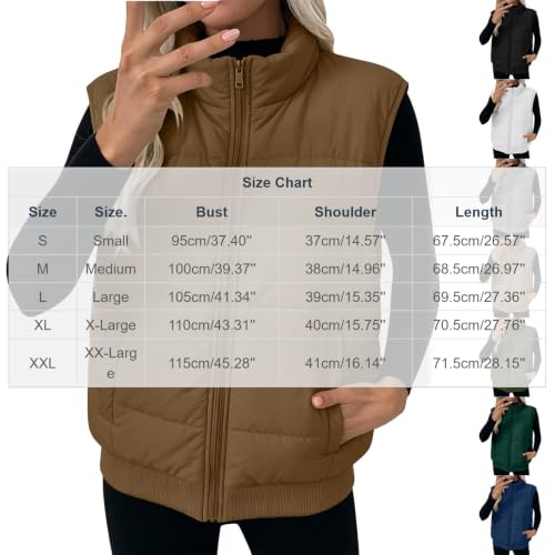 Women Quilted Puffer Vest Stand Collar Full Zip Winter Jacket 2026 - image 4