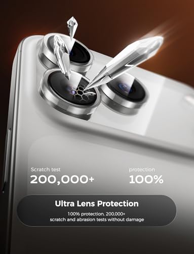 Image of MAGIC JOHN 2 pack for iPhone 17 Pro Max /17 Pro Camera Lens Protector,Clear | [Alignment Kit&1:1 Invisible Fit] 9H Aerospace Tempered Glass, Ultra HD, Metal Individual Ring