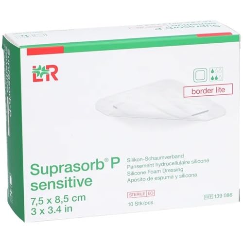 sensitive border lite silikonowy opatrunek piankowy, 5 x 10 cm, sterylny, pojedynczo uszczelniony, 10 sztuk