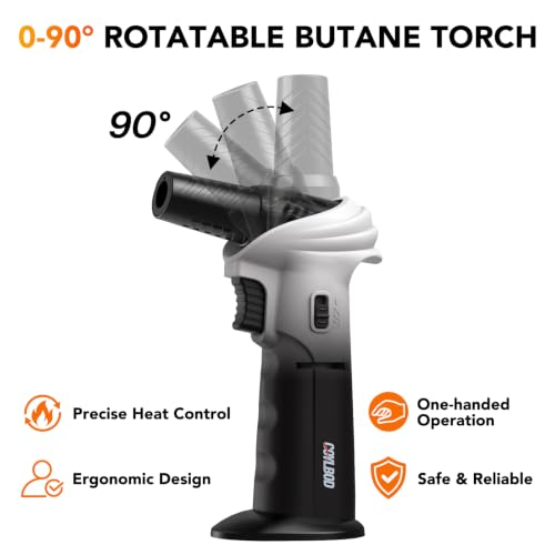 Image of Butane Torch Lighter 0-90Rotating Safety Lock for Soldering(2Pack)