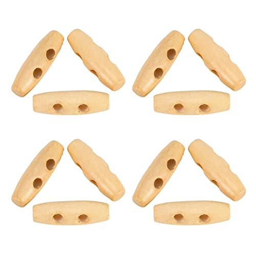 50pcs Wooden 2-Hole Toggle Buttons, Eco-Friendly 30mm Horn Design for Coats Sweaters, and DIY Sewing Projects - Image 3
