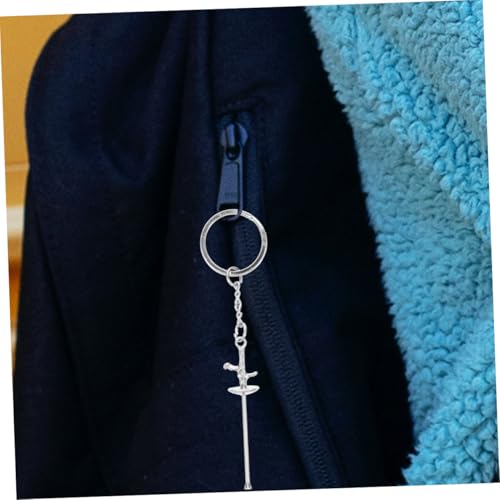 Porte-clés d'escrime pendentif de portefeuille en métal ciselé - 6