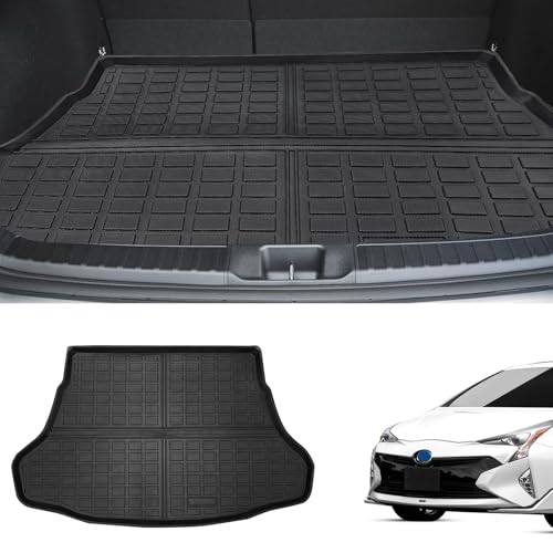 kiolykim ラゲッジマット 適用 プリウスPRIUS 50系 前期 後期 ZVW50 ZVW51 ZVW55 2015.12〜現行 プリウス 用 カスタムフィット TPE 全天候型カーフロアカーペット 防水滑り止め耐汚保護 手入れ簡単 保護パーツ カ