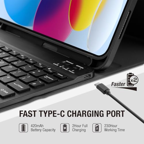 Funda de teclado desmontable para iPad 11 2025 con visión multiángulo ajustable 4
