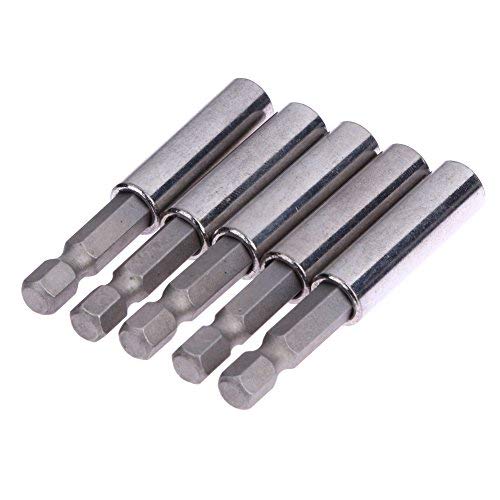 Finmind5Pcs 1/4" Hex Shank Magnetic Drill Bit Holder Extension Extender for Power Drills