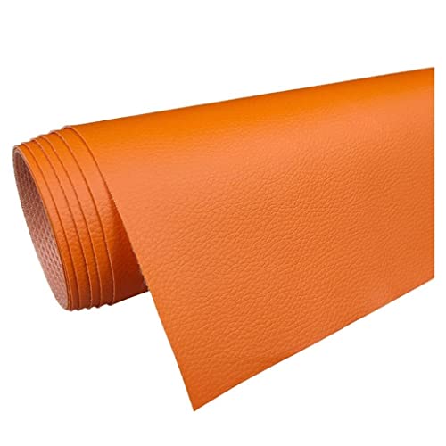 Similicuir vinyle orange 1.6x10m pour réparer canapé abîmé et sellerie