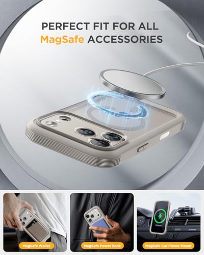 Image of Miracase for iPhone 17 Pro Max Case with Privacy Screen Protector, Titanium | Compatible with MagSafe, 360 Full Body Protection, Full Camera Protection, Military-Grade Shockproof Phone Case 6.9 inch