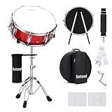 Seteol Snare Drum Set, 14' x 5.5' Marching Snare Drum with Stand & Storage Padded Bag + Silent Mute Pad...