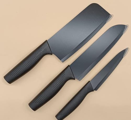 Image of Cheft - Kitchen Knife Set of 3, Meat Cleaver Knife, Stainless Steel - Heavy Duty Blade, Professional Butcher Chopper for Home Kitchen and Restaurant (Set of 3)