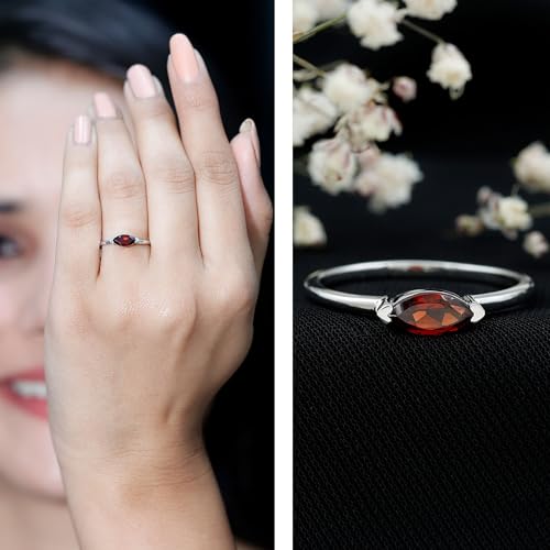 Real Garnet Promise Ring in 14K Gold Plated Silver, AAA Quality, Certified Garnet January Birthstone Ring - Ready To Gift2