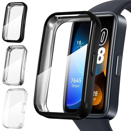 Diruite   Carcasa protectora de 3 piezas para Huawei Band 10/9/8, protección de pantalla, TPU flexible y ultrafina