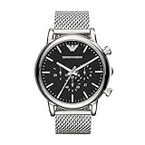 Emporio Armani Orologio Cronografo Quarzo Uomo con Cinturino in Mesh di Acciaio AR1808