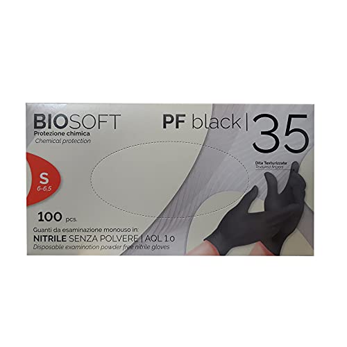 Unigloves Guanti In Nitrile Nero – Uso Esplorativo, Taglia L, 100 Pezzi – Senza Cipria