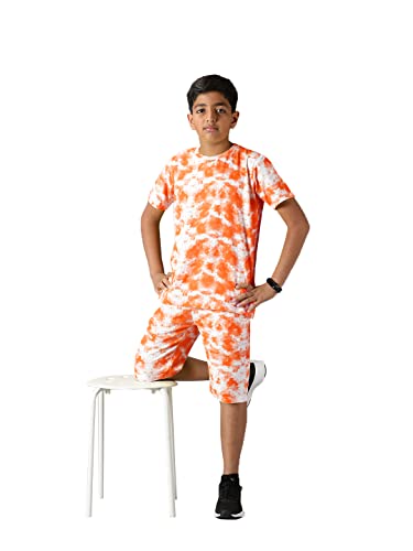 Image of KiddoPanti Boys Tie & Dye Print Tee & Shorts Set