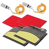 JOINPAYA Fußball Schiedsrichter Karten Teilig Tragbare Rote und Gelbe Karten mit Metallpfeife...