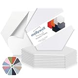 Mollywell Hexagon Acoustic Panels, High Density, Soundproofing, Decorative Noise Reduction Felt Wall Tiles for Ceilings, Home Office & Gaming Room (White), 14×12×0.4 Inch
