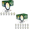 zouzai 18 Pack 6 Inch Ultra-Thin LED Recessed Ceiling Light with Junction Box 5CCT Reset Dimmable