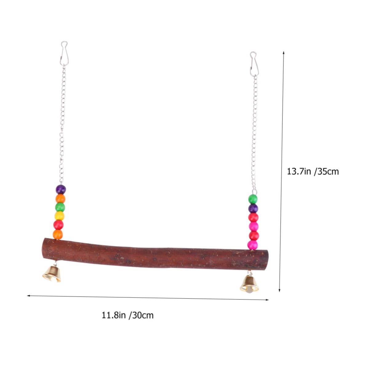 SUPVOX Parrot Hanging Swing Natural Wooden Suspension Bridge with Beads Playground for Birds Safe and Fun Activity for Parrots Conures Budgies and More
