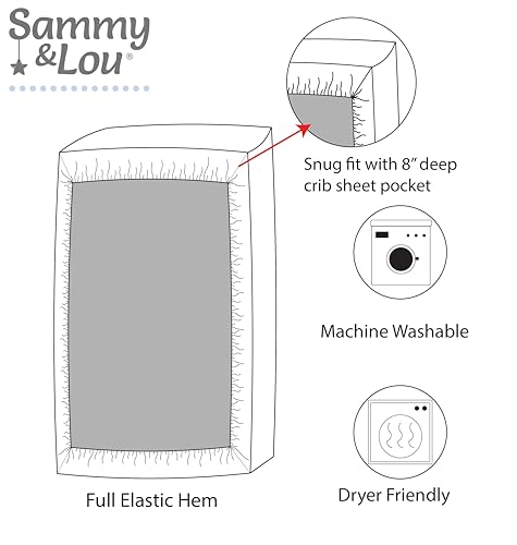 Image of Sammy & Lou Floral 2-Pack Microfiber Fitted Crib Sheet Set, Fits Standard Crib Mattress 28 in x 52 in; Fully Elasticized,