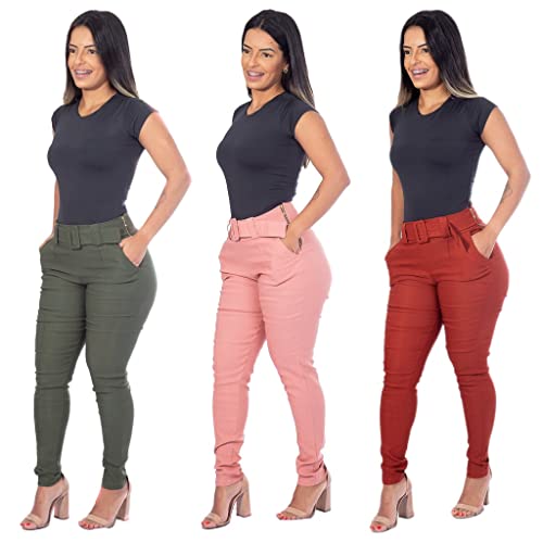 CALÇA ALFAITARIA COM CINTO COR:PRETO;TAMANHO:GG - 46-48