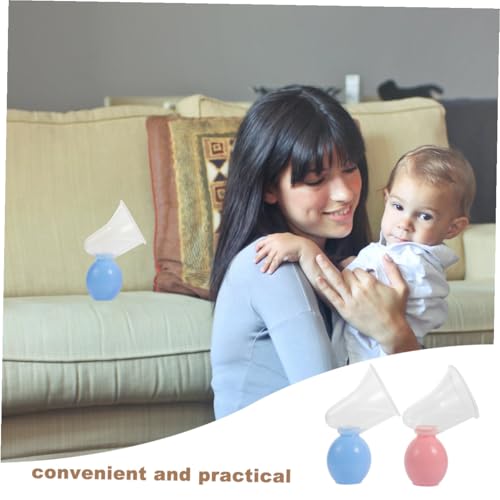Extractor de leche manual 2 piezas rosa y azul miniatura 6
