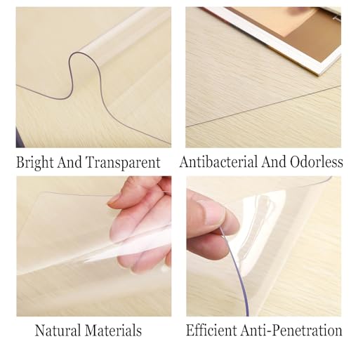 Nappe transparente PVC imperméable protège table résistante huile 50x130 - 4