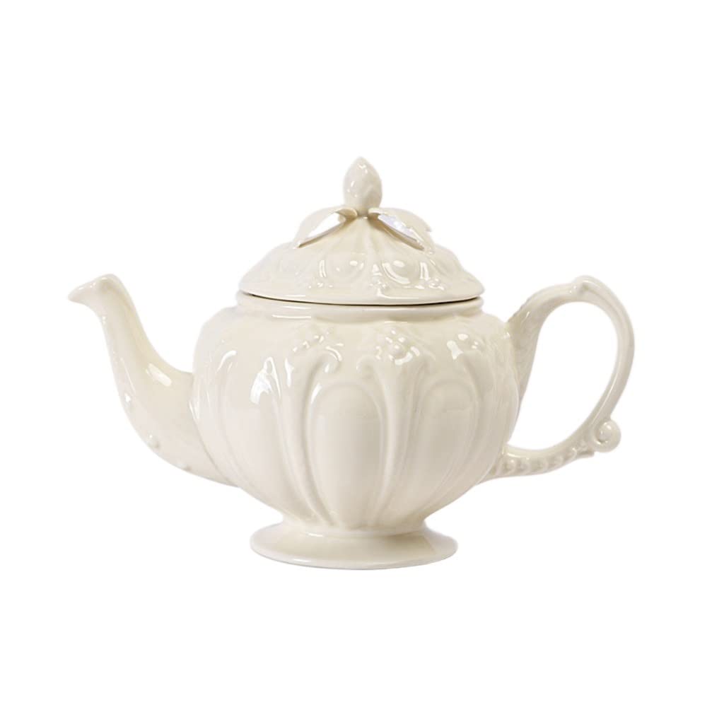 Tasse à café en céramique relief vintage : ensemble de vaisselle rétro avec soucoupe et pot