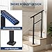 2-Step Indoor/Outdoor Handrail Kit - Black Aluminum Stair Railing with Iron Posts for Steps & Porch, Includes Gloves - 2-Pack