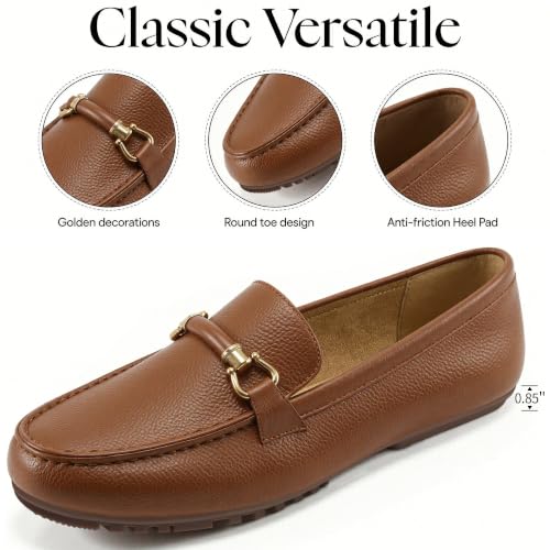 Image of HARENCE Loafers for Women Comfortable Slip On Business Work Flats Shoes Casual Driving Moccasins Penny Loafer