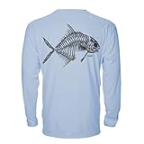 Denali Performance Men's UPF 50+ ProtectUV Mega Solar Long Sleeve T-Shirt Trophy Bones Collection by Marcos Augusto: Permit Ice Blue