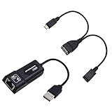Adaptador USB 2.0 a RJ45 / 2X Cable USB Mirco Adaptador Ethernet LAN para Amazon Fire TV 3 o Stick...