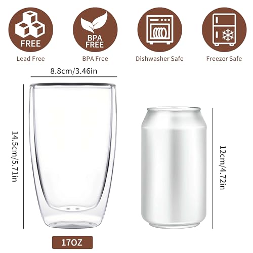 MESNEY 17oz Double Wall Coffee Mugs