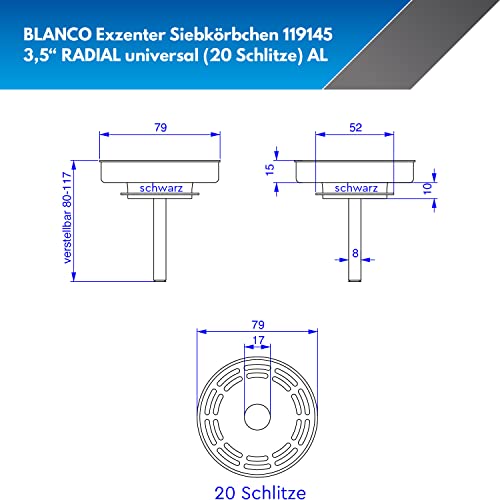 BLANCO strainer basket 3.5", Silver, Durchmesser 78mm - Image 2
