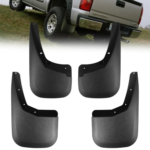 Image of Premium Mud Flaps for Silverado Trucks,4PC Direct Fit Splash Guards for 2007-2013 Chevy Silverado 1500 /2500HD /3500HD | All-Weather Mud Guards Front & Rear