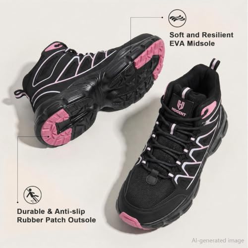 Image of Hogent Steel Toe Shoes for Men Women - Non Slip & Lightweight Work Shoes
