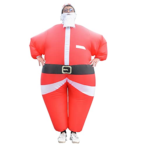 AMHSCOCA Disfraces inflables de Navidad, Halloween, disfraces de Papá Noel para hombres, mujeres y adultos, para vacaciones, fiestas, carnaval