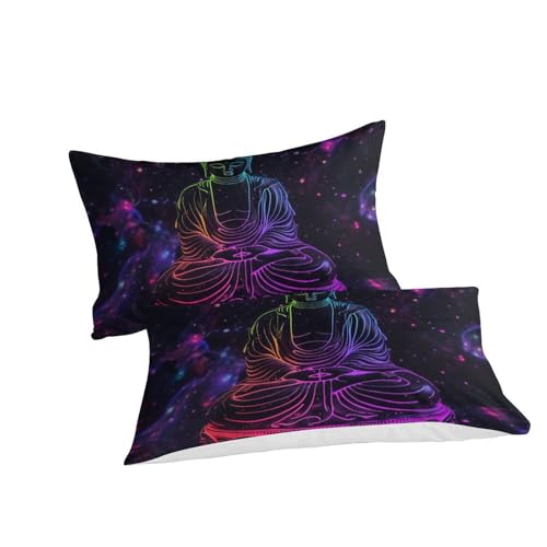 Housse de couette Bouddha 140x200 microfibre 3D avec taies - 3
