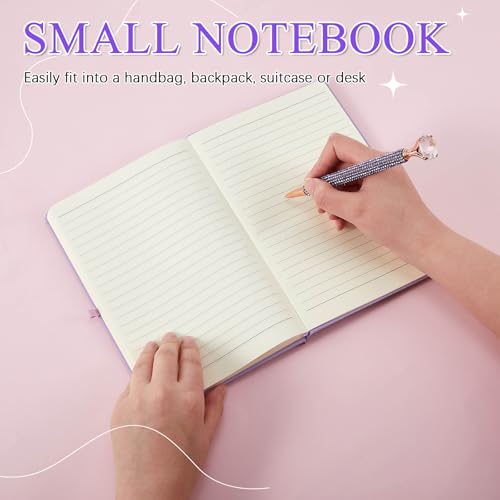 Ensemble stylo strass et carnet violet A5 rigide chic - 5