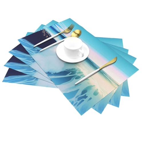 Set de table vagues de mer tissé de qualité supérieure - 4
