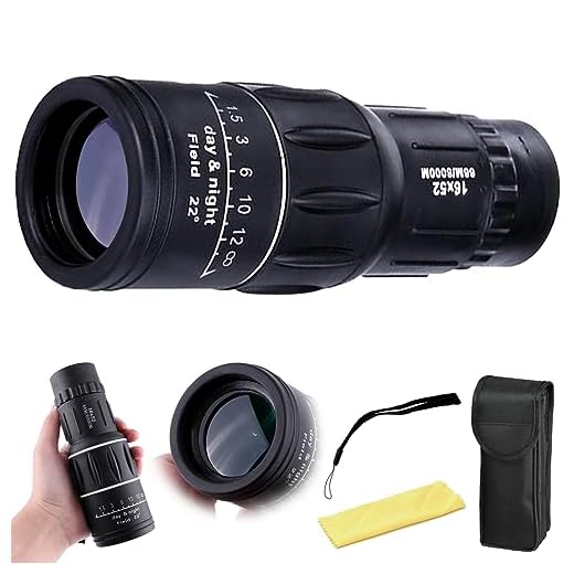 BDSHUNBF Telescope Monoculaire 16X52 Télescope Monoculaire Haute Définition Puissant Étanche BAK4 Prisme et Revêtement Vert FMC pour Observation Oiseaux, Chasse, Randonnée