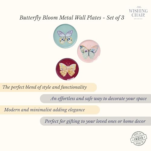 Image of The Wishing Chair Butterfly Bloom Metal Wall Plates Set of 3